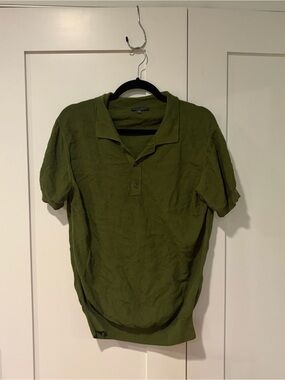 Men's Green Knit Polo Shirt